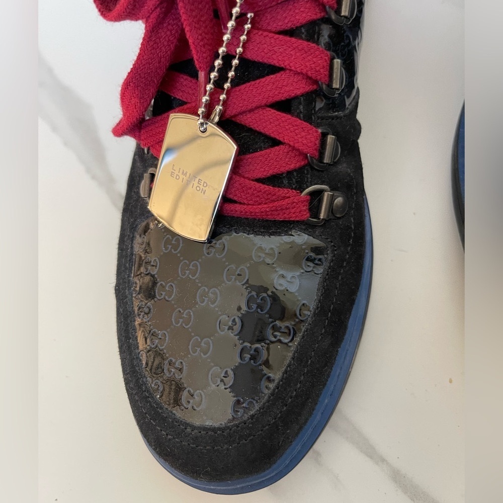 Gucci Black and Burgundy Sneakers